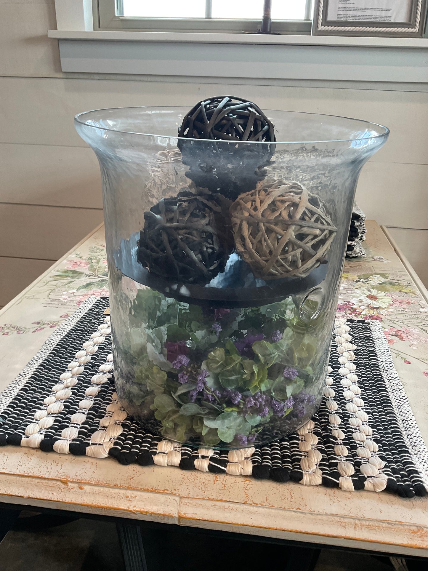 Park Designs - Hammered Glass Cylinder with Candle Pan