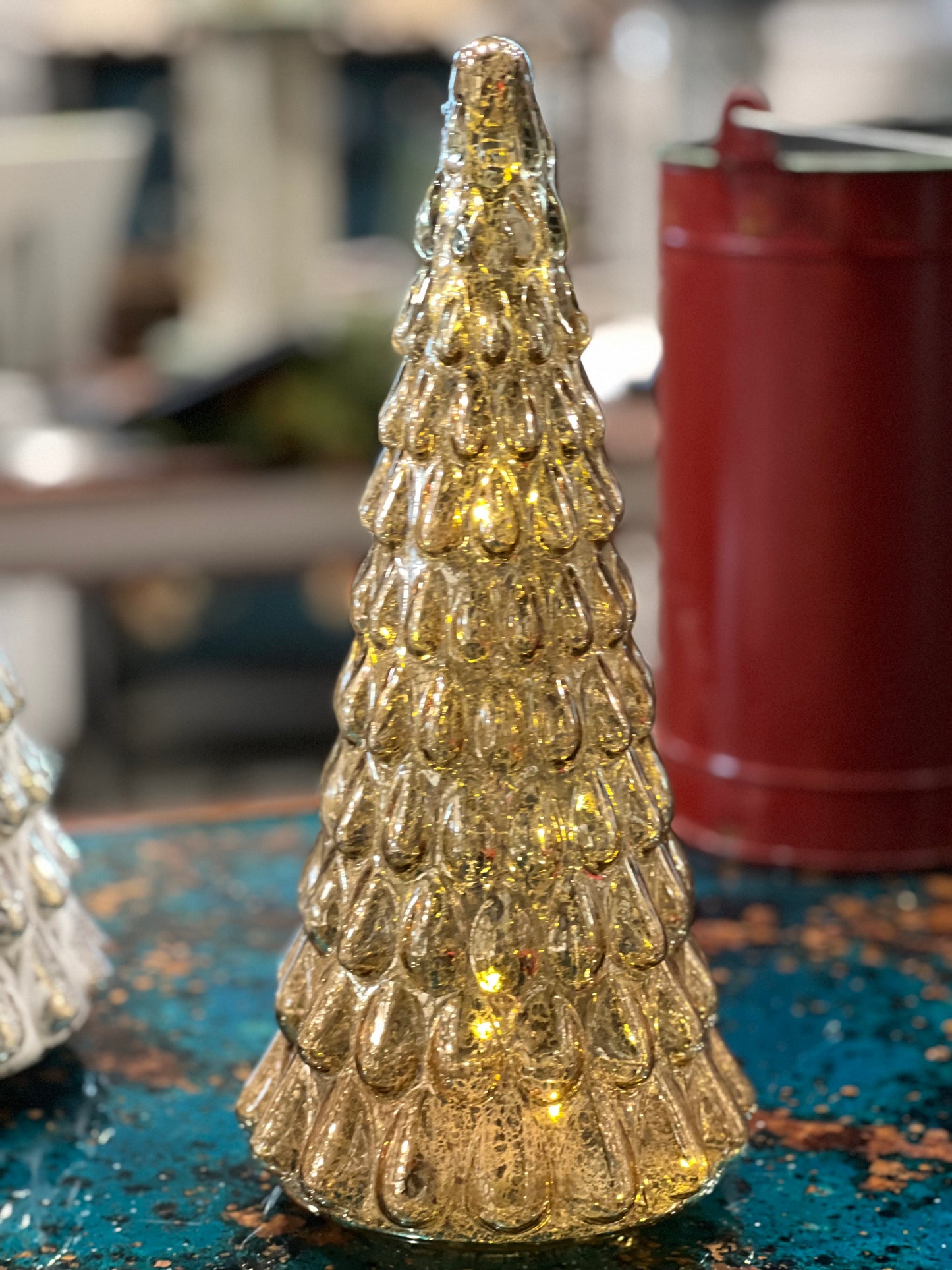 Ragon House - 13” Gold Glass Light Up Tree