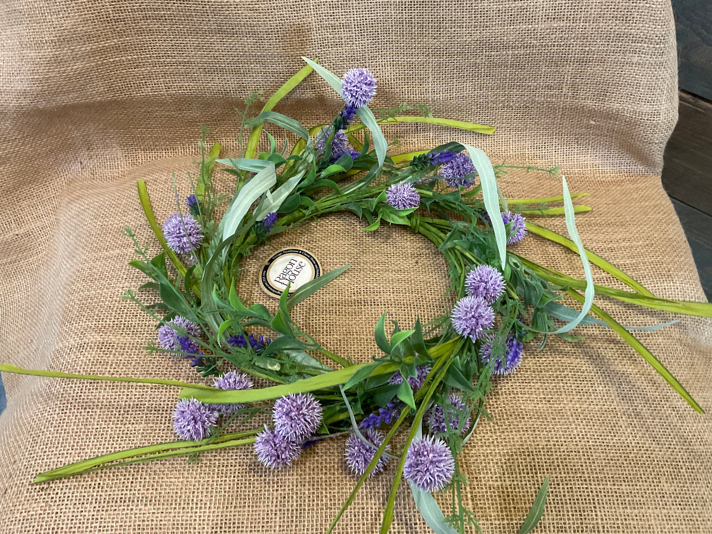 Ragon House - 14” Purple Pom Pom Candle Ring