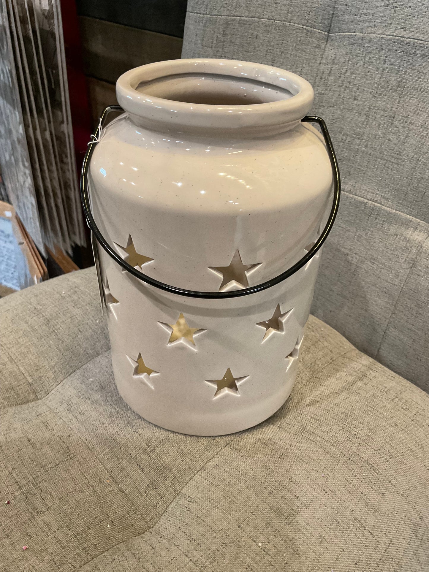Ragon House - Star Cut Out Ceramic Lantern