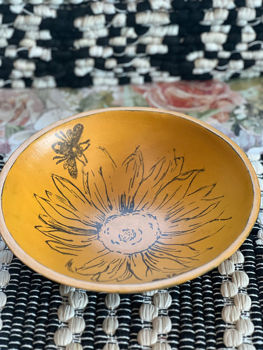 Timber & Grace - Sunflower & Bees Decorative Bowl