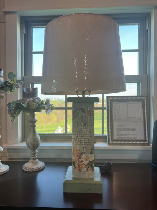 Timber & Grace - Vintage Floral Lamp
