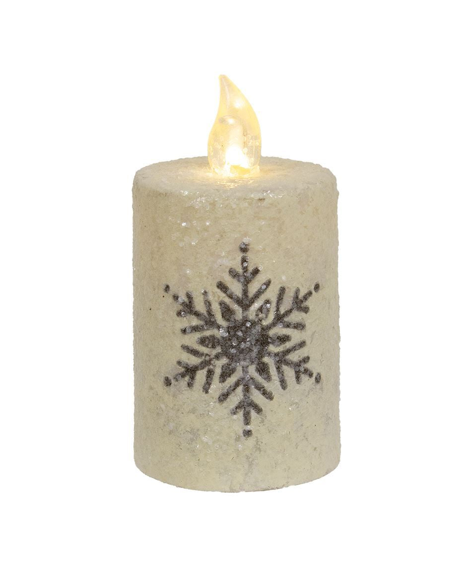Col House - Glitter Snowflake Timer Pillar