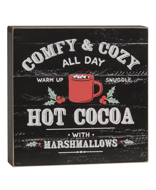 Col House Designs - ‘Comfy & Cozy All Day’  Vintage Christmas Ad Box Sign