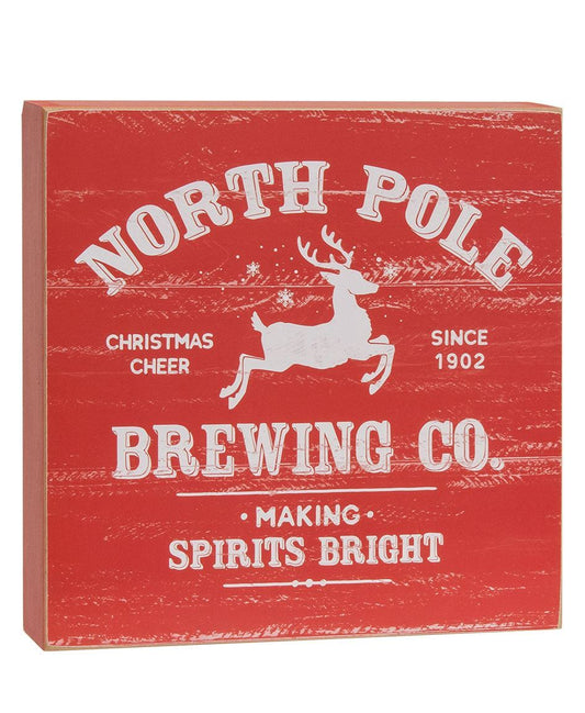 Col House Designs - ‘North Pole Brewing Co.’  Vintage Christmas Ad Box Sign
