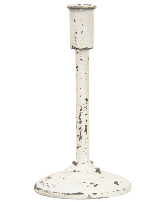 Col House Designs - 9” Distressed White Candle Holder