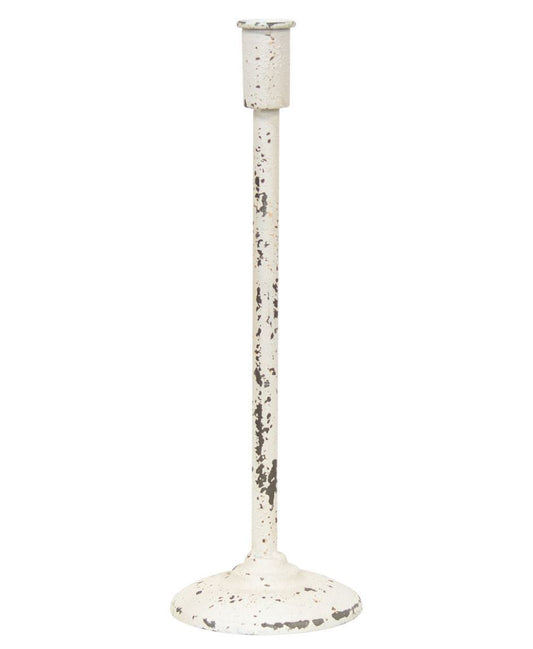 Col House Designs - 14.5” Distressed White Candle Holder