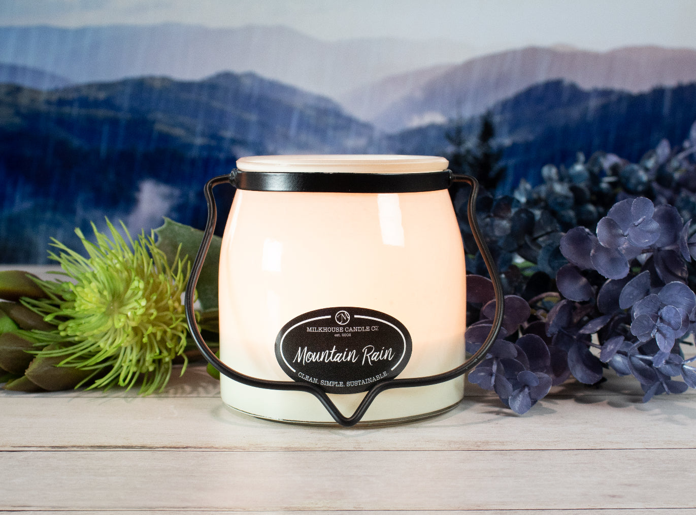 Milkhouse Candle Company - Creamery Collection Butter Jar - Mountain Rain