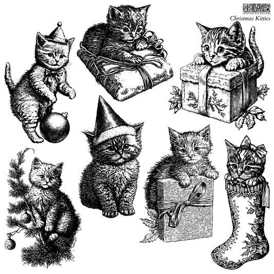 IOD Decor Stamp - Christmas Kitties