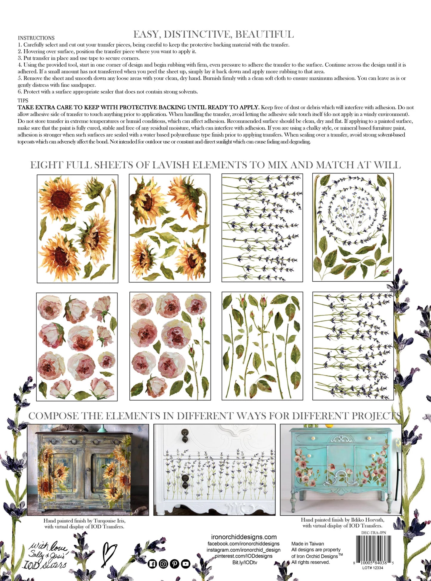 IOD Transfer - Painterly Florals