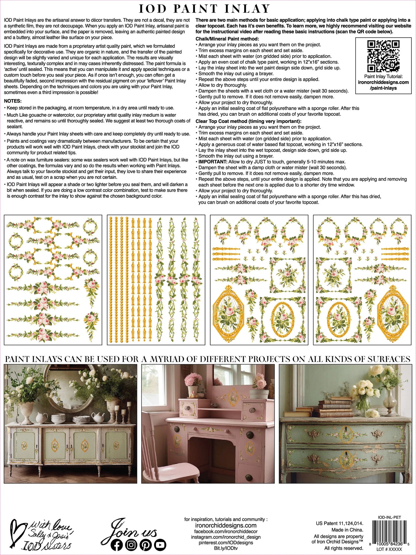 IOD Paint Inlay - Petite Fleur Pink