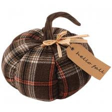 Bright Ideas - Medium Plush Hello Fall Plaid Pumpkin