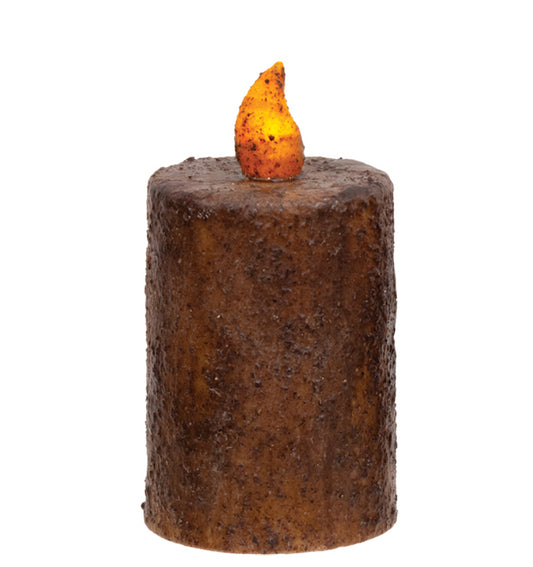 The Hearthside Collection - 2”x 3” Burnt Mustard Flame Timer Pillar