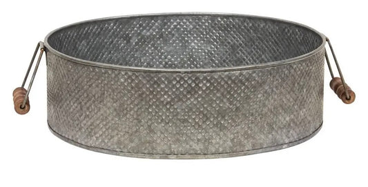 Col House Designs - 12” Metal Tray With Wood Handles