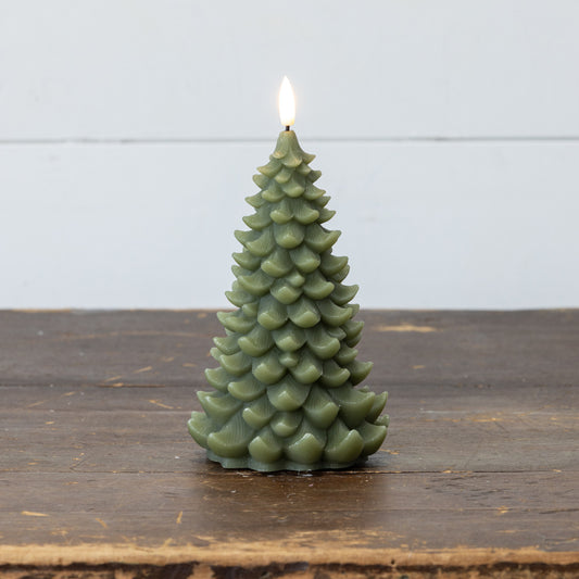 Ragon House - 8” Dark Green 3D Flame Balsam Tree Candle