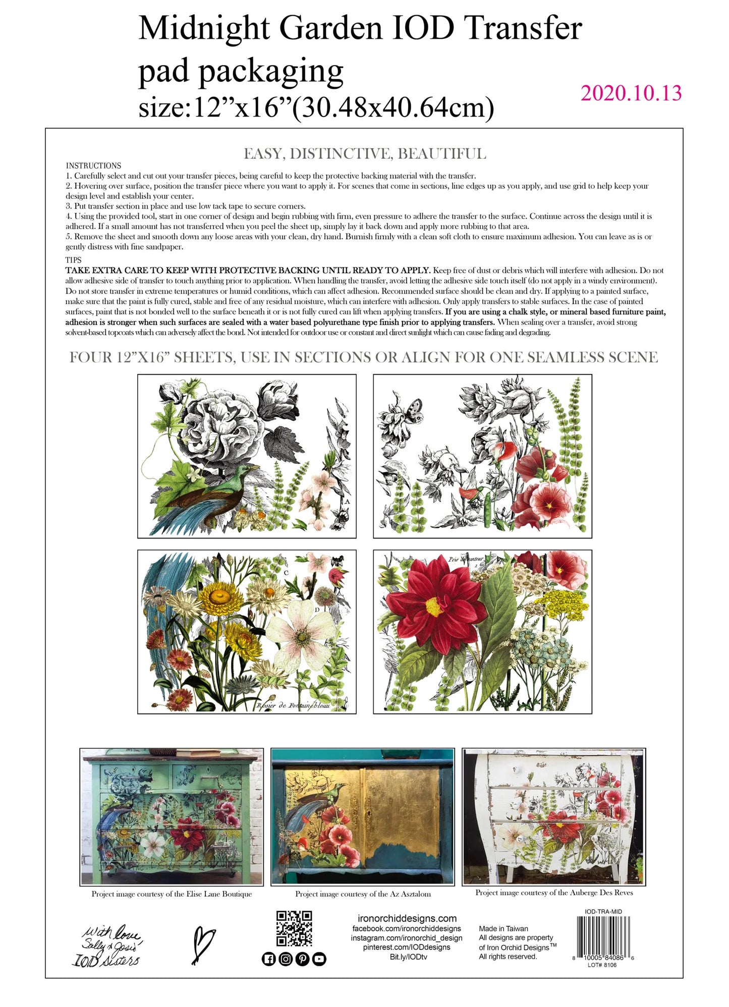 IOD Transfer - Midnight Garden