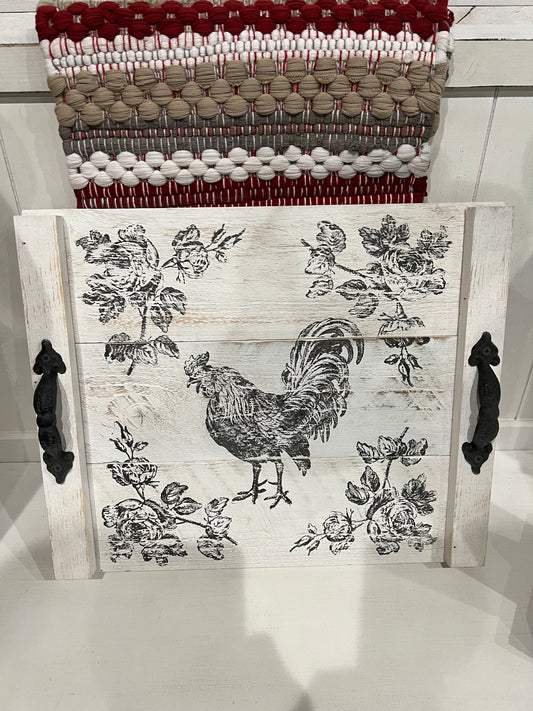 Timber & Grace - Rustic Farmhouse Tray - Rooster