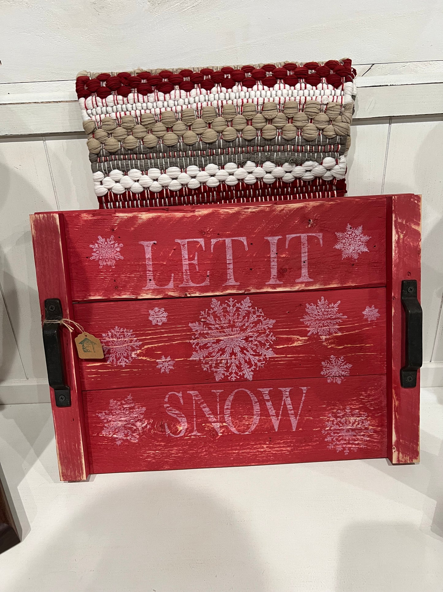 Timber & Grace - Rustic Winter Tray in Red