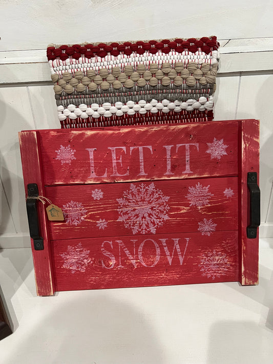 Timber & Grace - Rustic Winter Tray in Red