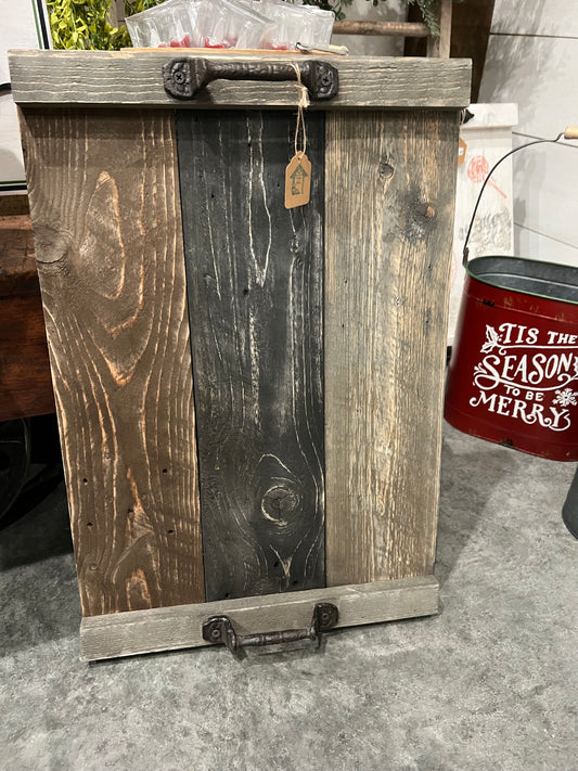 Timber & Grace - Rustic Multi-Colored Wooden Tray