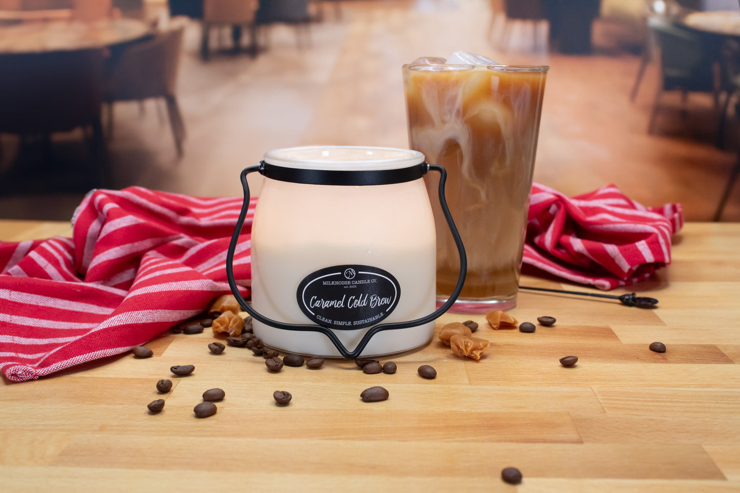 Milkhouse Candle Company - Creamery Collection Butter Jar - Caramel Cold Brew