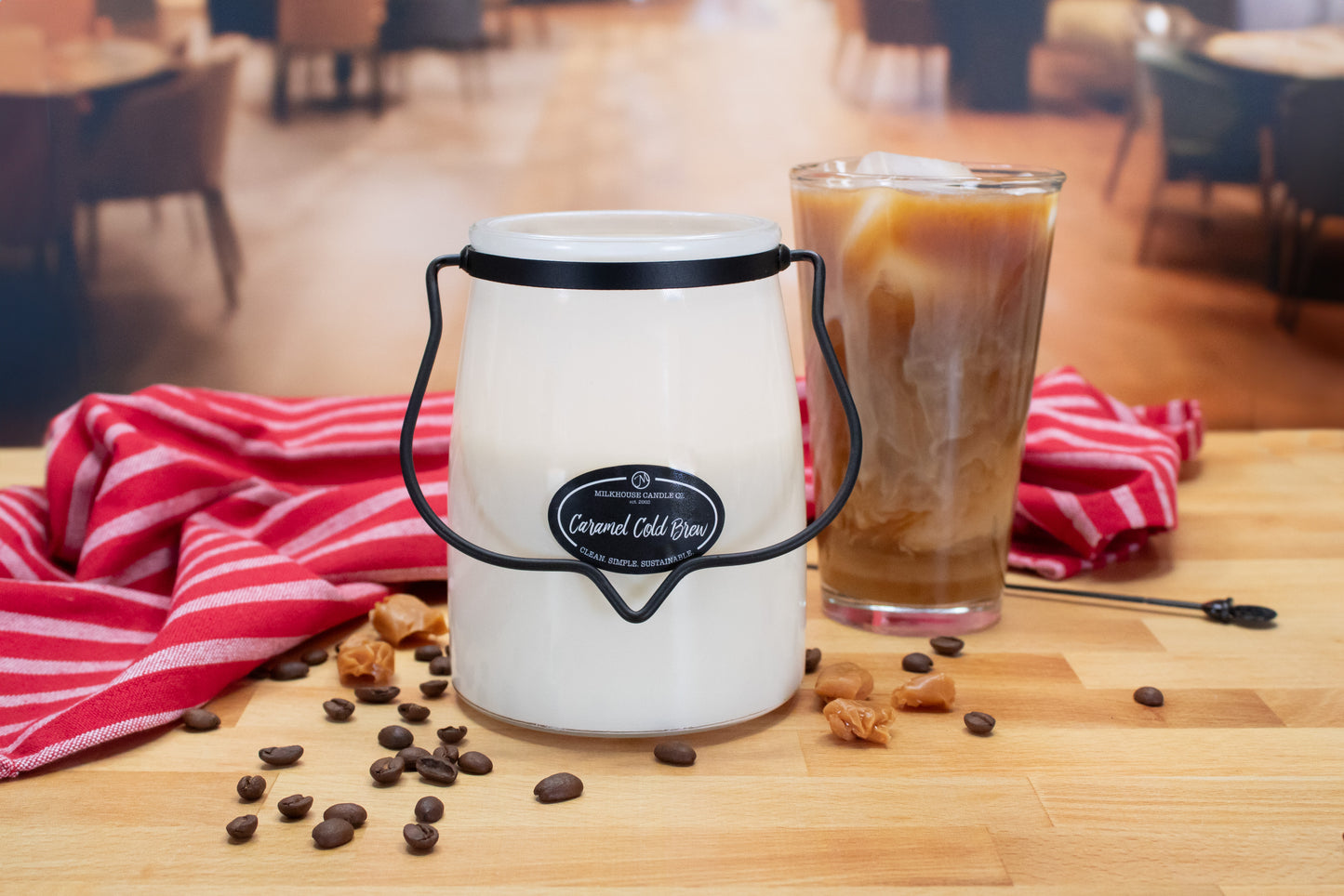 Milkhouse Candle Company - Creamery Collection Butter Jar - Caramel Cold Brew