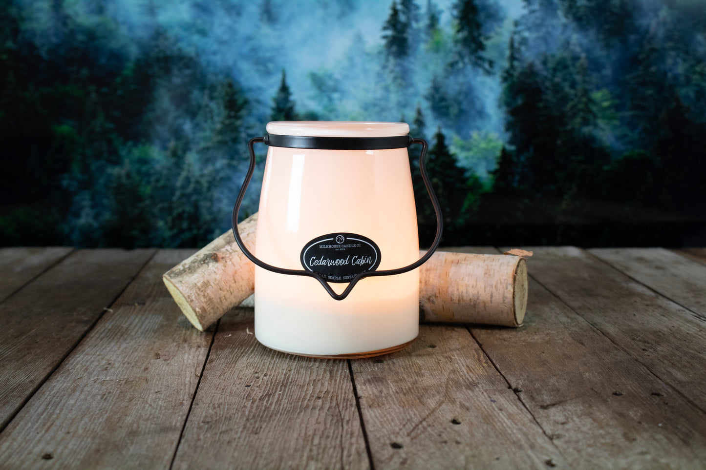 Milkhouse Candle Company - Creamery Collection Butter Jar - Cedarwood Cabin
