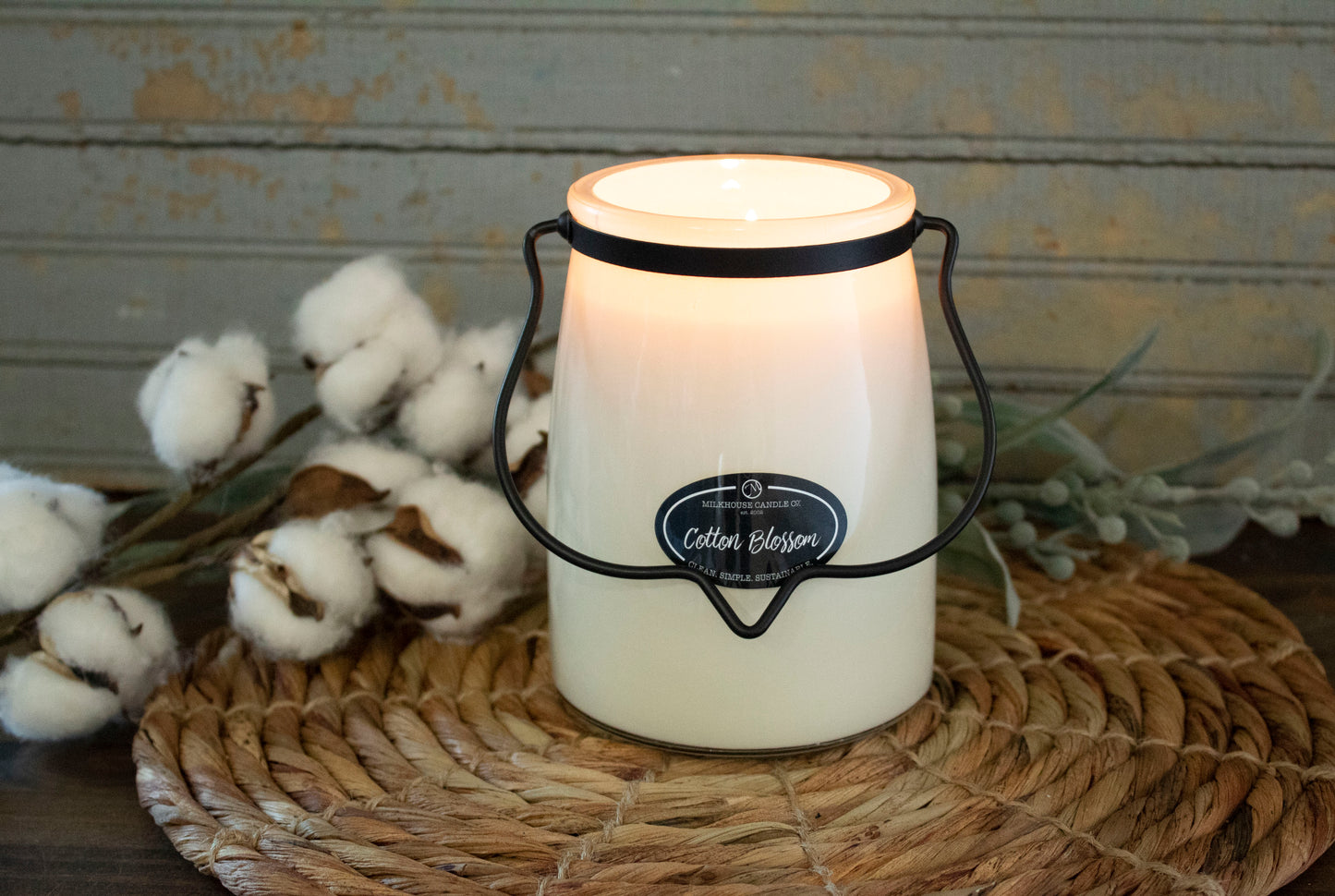 Milkhouse Candle Company - Creamery Collection Butter Jar - Cotton Blossom