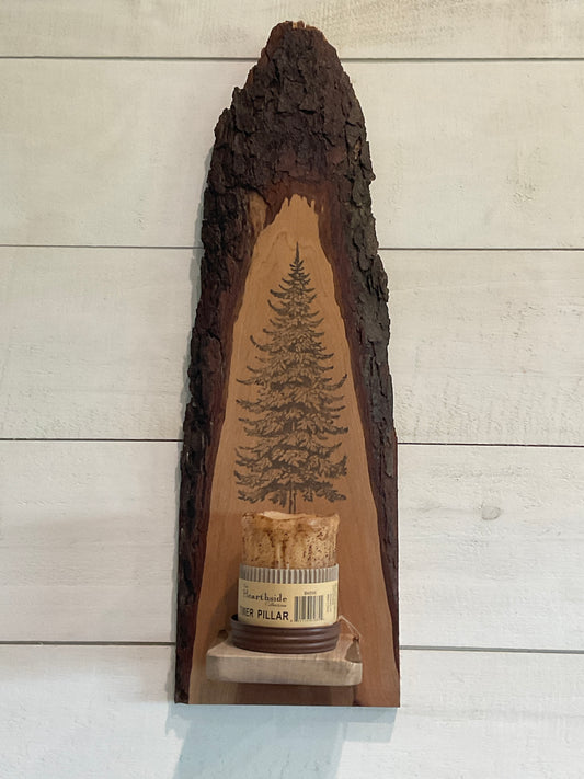 Timber & Grace - Live Edge Pillar Candle Sconce