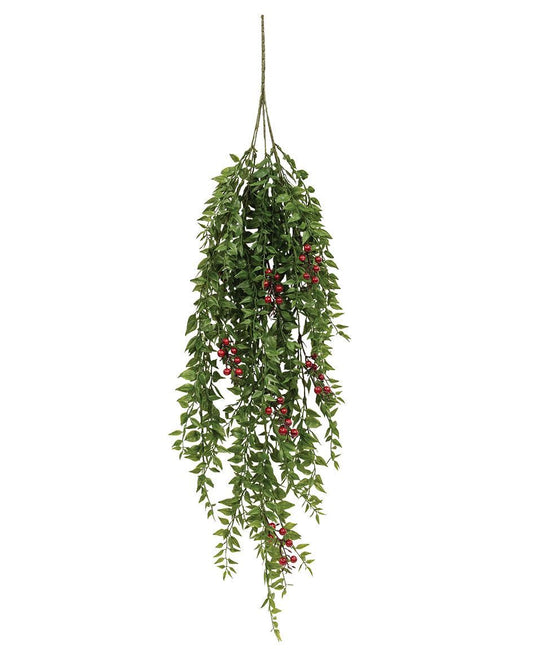 Col House Designs - Lady Ruscus & Berries Hanging Bush