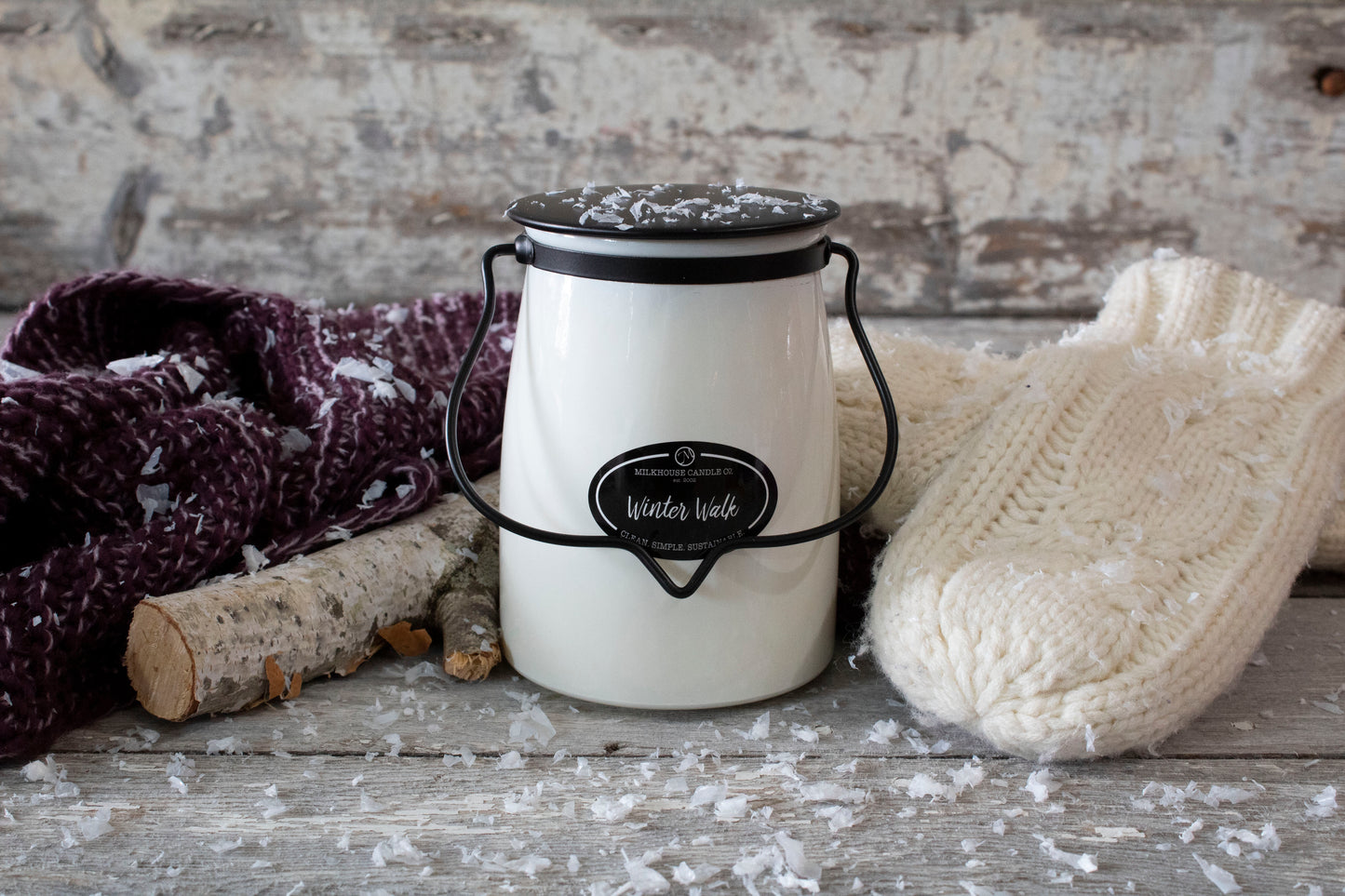 Milkhouse Candle Company - Creamery Collection Butter Jar - Winter Walk