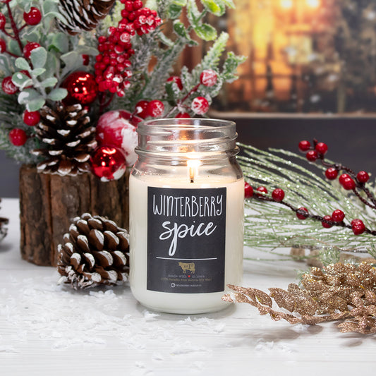 Milkhouse Candle Company - Farmhouse Mason Jar - Winterberry Spice
