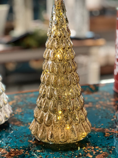 Ragon House - 13” Gold Glass Light Up Tree