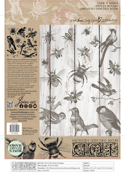 IOD Decor Stamp - Birds & Bees
