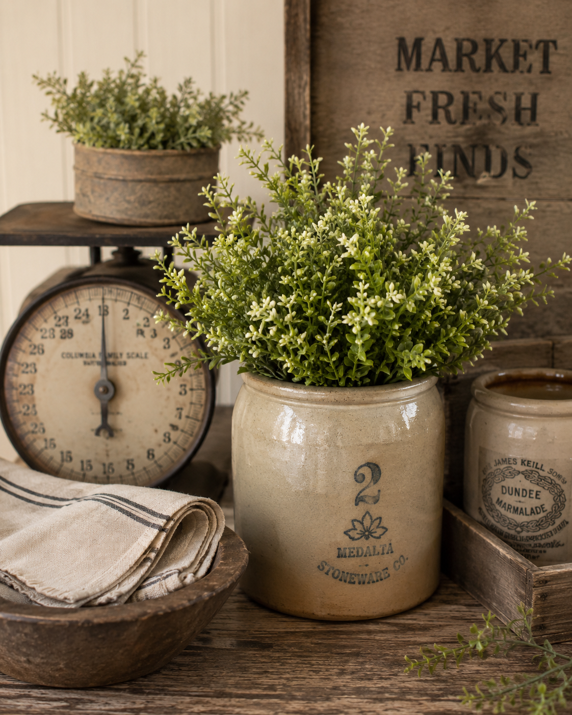 Ragon House - 13” New England Boxwood & Berries Bush