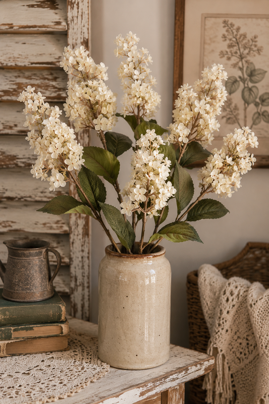 Ragon House - 32.5” White Lilac Stem