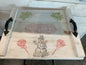 Timber & Grace - Rustic White Wooden Tray with Snowman