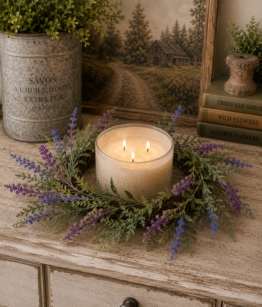 Ragon House - 16” Lavender & Fern Candle Ring