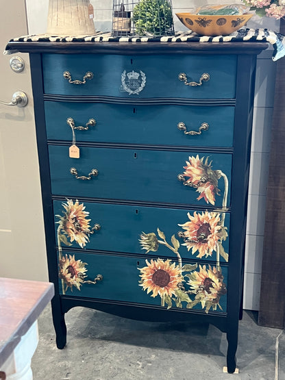 Timber & Grace - Antique Vintage Sunflower Dresser