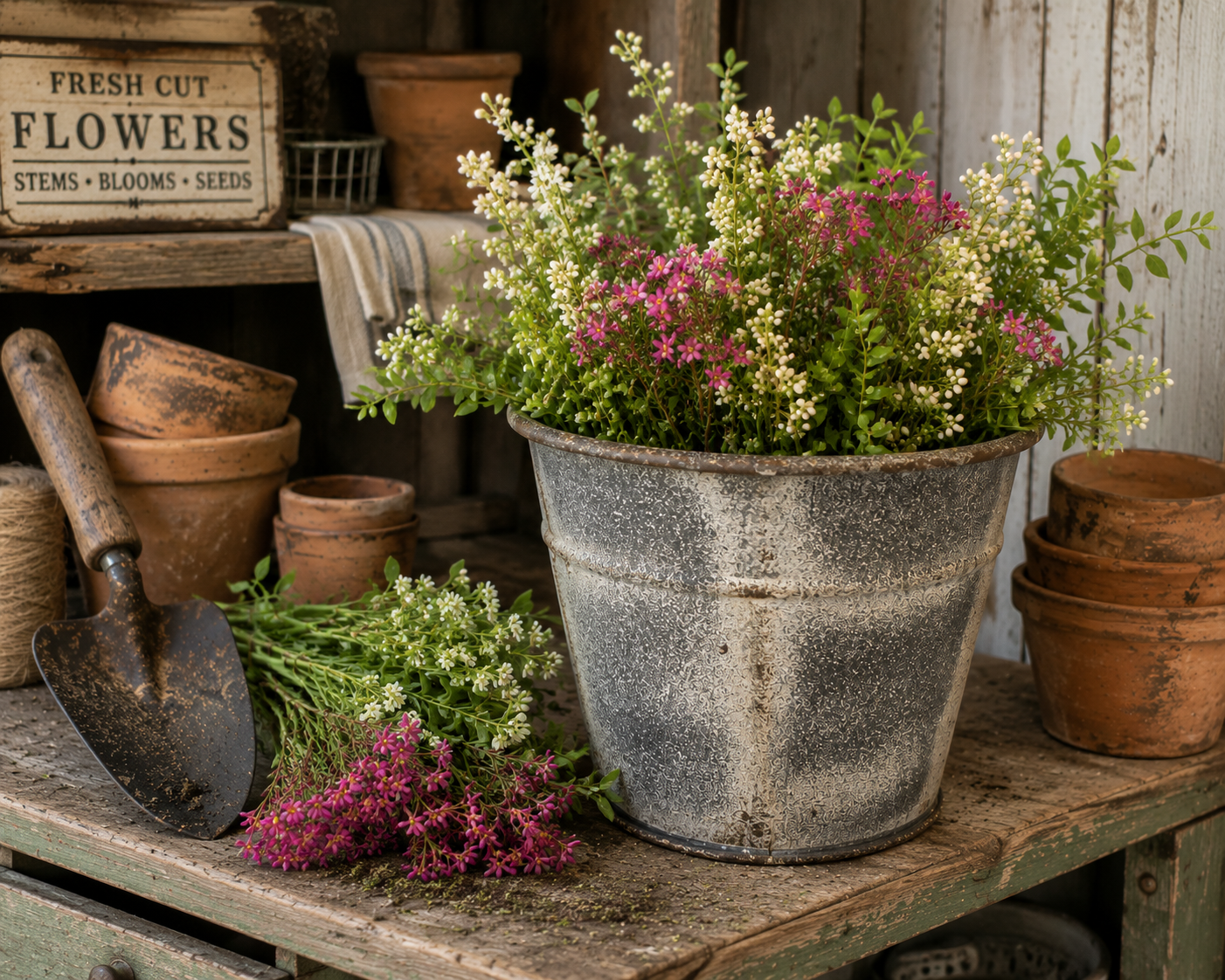 Ragon House - Rustic Metal Bucket Planter