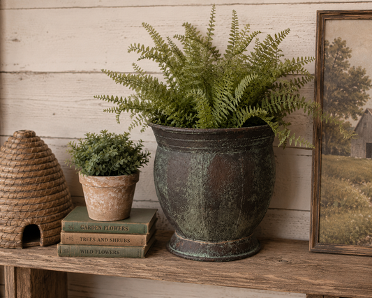 Ragon House - Aged Patina Colored Planter