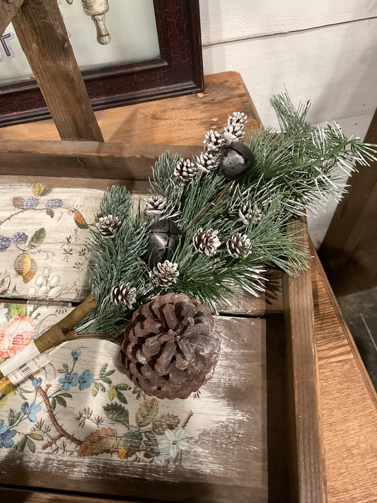 Saybrook - 19” Frosty Cheer Pine Pick