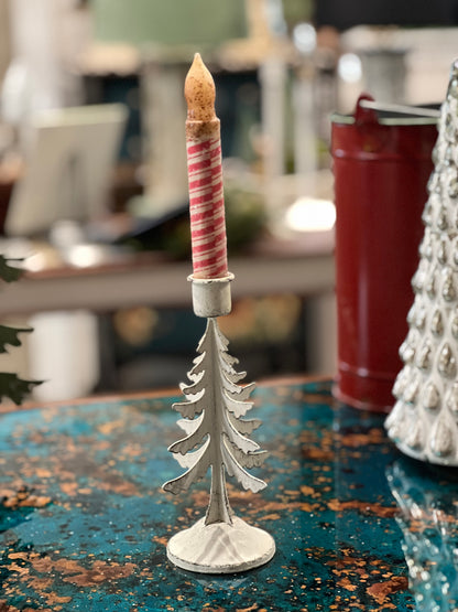 Ragon House - White Metal Pine Taper Holder