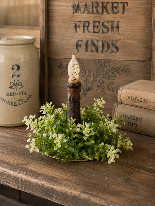 Ragon House - 6” New England Boxwood & Berries Candle Ring