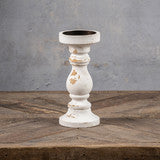 Ragon House - 8.5” Aged White Candle Holder