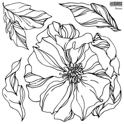IOD Decor Stamp - Peonies