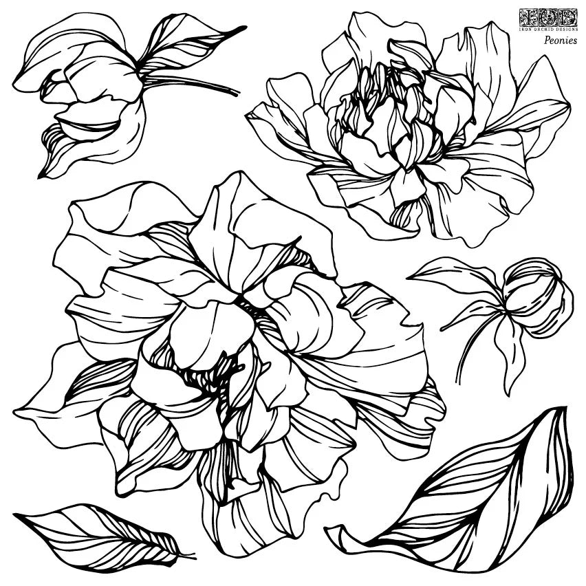 IOD Decor Stamp - Peonies
