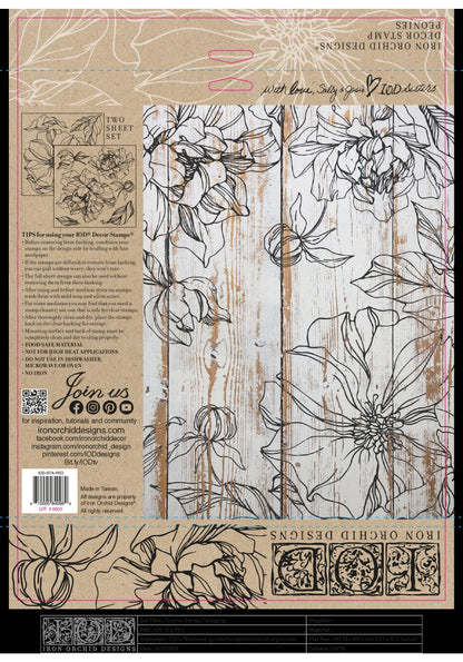 IOD Decor Stamp - Peonies