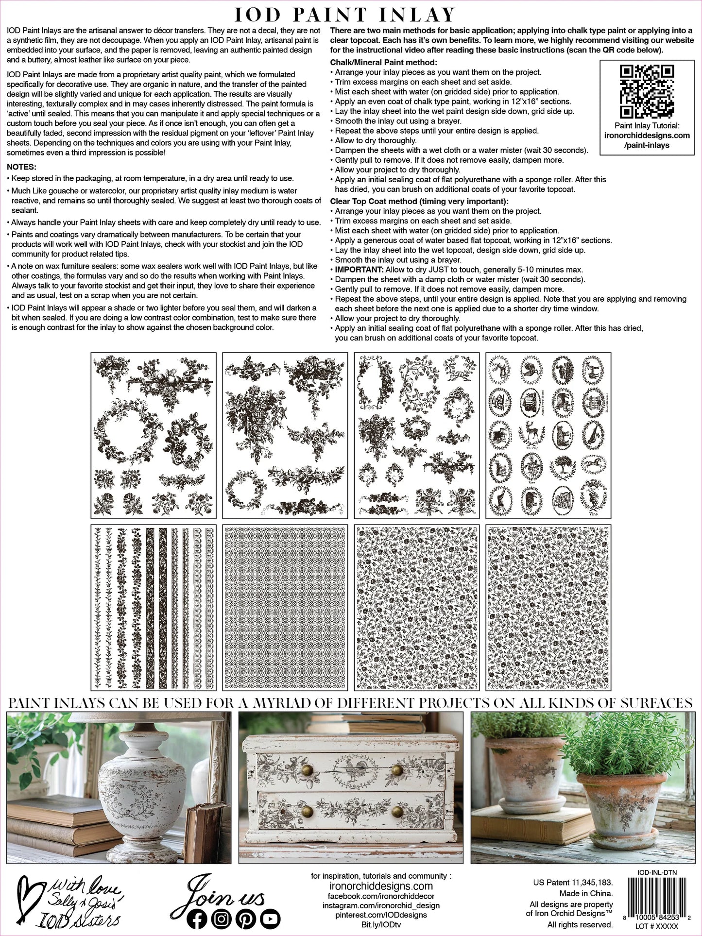 IOD Paint Inlay - Delft Traditions Noir