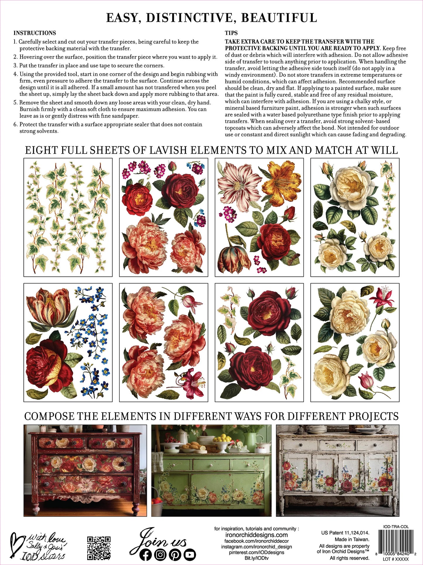 IOD Transfer - Collage de Fleurs